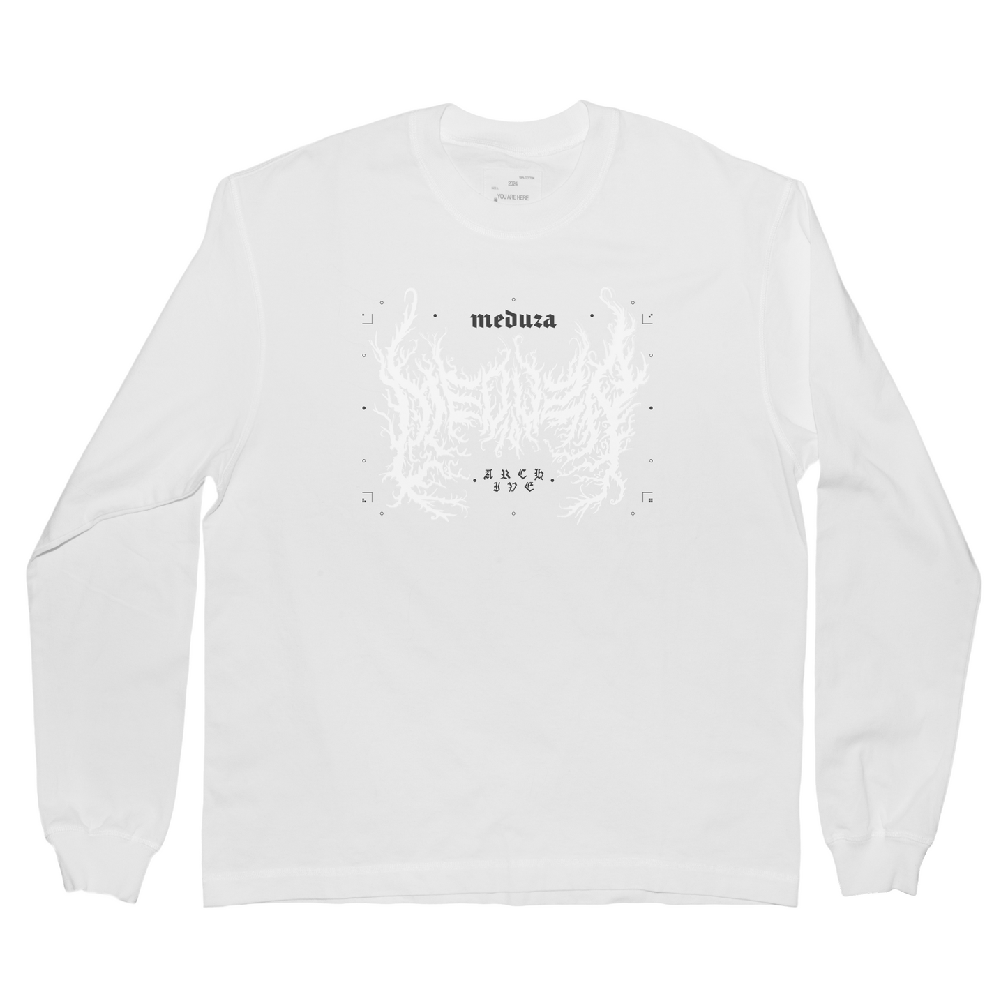 Апсайкл: белый металлический лонгслив + Meduza